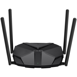 Mercusys MR85X AX3000 Dual-Band Wi-Fi 6 Router, 574 Mbps at 2.4 GHz + 2402 Mbps at 5 GHz, 4x Fixed External Antennas, 3x Gigabit LAN Ports, 1x 2.5Gbps WAN Port, 1024-QAM, OFDMA, HE160, MERCUSYS APP, Router/Access Point Mode, Smart Connect