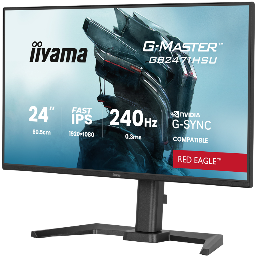 IIYAMA Gaming Monitor GB2471HSU-B1 G-MASTER 23.8" Fast IPS 1920 x 1080 240Hz, 350cd, 0.3ms, HDMI, DP, USB, Full Ergo - Image 3