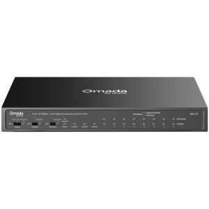 Omada 8-Port 10/100Mbps + 3-Port Gigabit Desktop Switch with 8-Port PoE+ 8× 10/100 Mbps PoE+ Ports, 2× Gigabit Non-PoE Ports, 1× Gigabit SFP Slots 802.3at/af, 65 W PoE Power, Desktop Steel Case Extend Mode for 250m PoE Transmitting