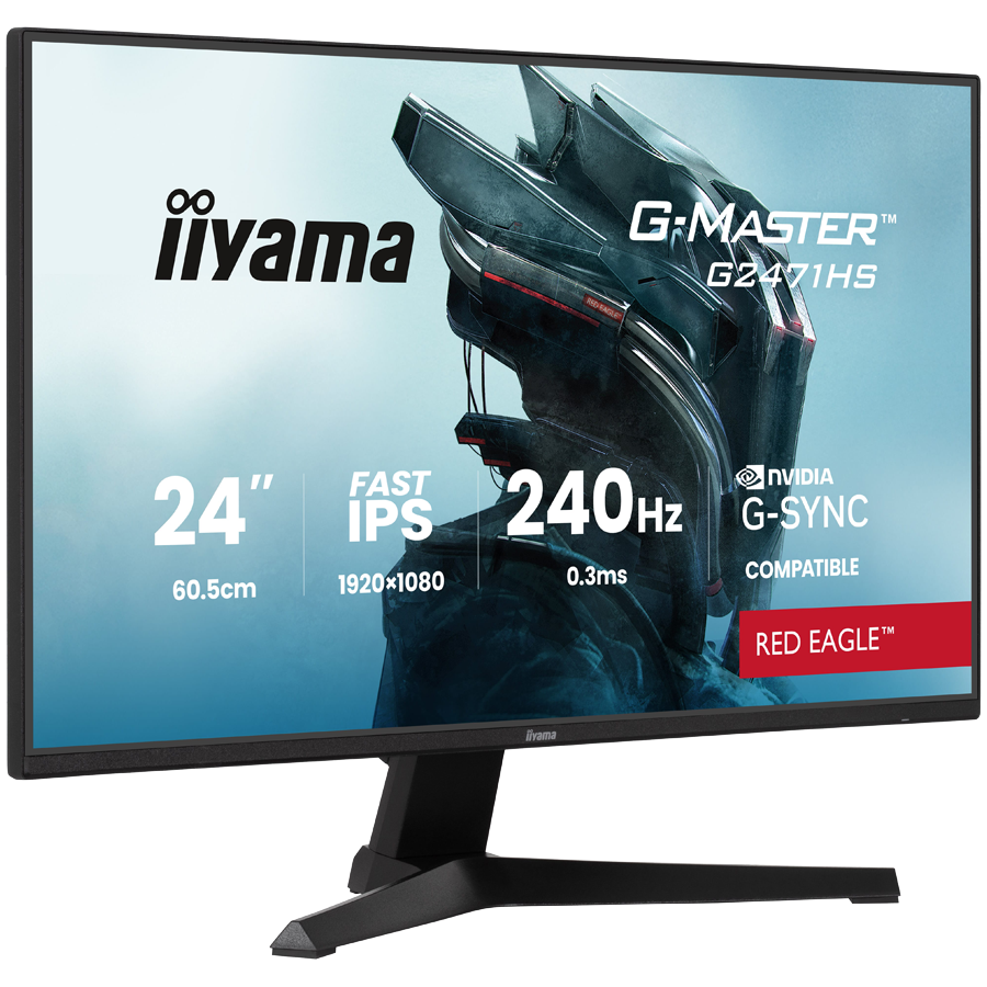 IIYAMA Gaming Monitor G2471HS-B1 G-MASTER 23.8" Fast IPS 1920 x 1080 350cd 1000:1 0.3ms HDMI DP Tilt - Image 3