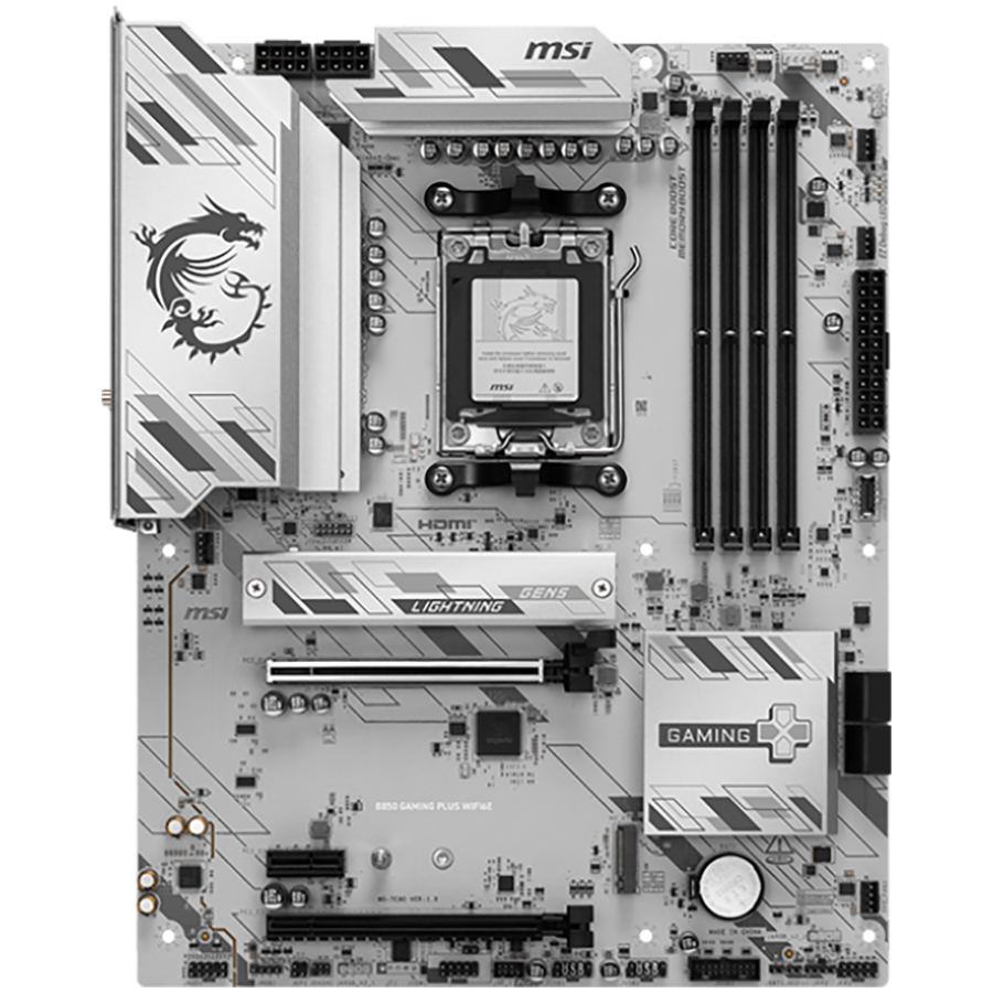 MSI B850 GAMING PLUS WIFI6E Motherboard, ATX - Supports AMD Ryzen 9000/8000 / 7000 Processors, AM5 - DDR5 Memory Boost 8200+ MT/s (OC), PCIe 4.0 x16, M.2 Gen5, Wi-Fi 6E, 2.5G LAN - Image 2