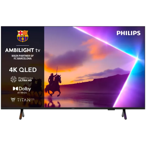 Philips TV QLED 4K AMBILIGHT 50PUS8510/12, 126 cm (50") TV, Pixel Precise Ultra HD, Titan OS smart platform, Dolby Atmos sound.