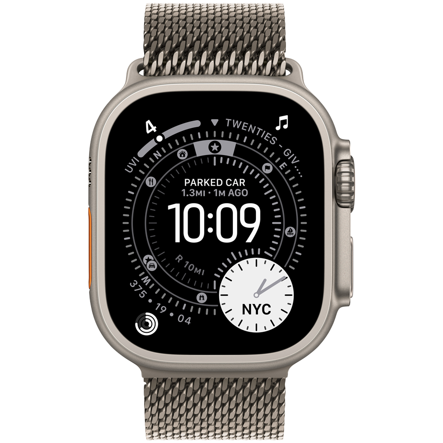 Apple Watch Ultra 3 Cellular 49mm Natural Titanium Case with Natural Titanium Milanese Loop - Large - Image 2