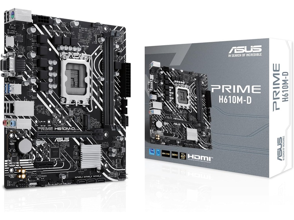 ASUS MB PRIME H610M-DLGA1700, 2x DDR5, 1x M.2,6xUSB1x VGA, 1x HDMI, mATX - Image 2