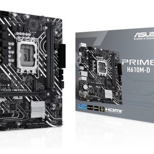 ASUS MB PRIME H610M-DLGA1700, 2x DDR5, 1x M.2,6xUSB1x VGA, 1x HDMI, mATX