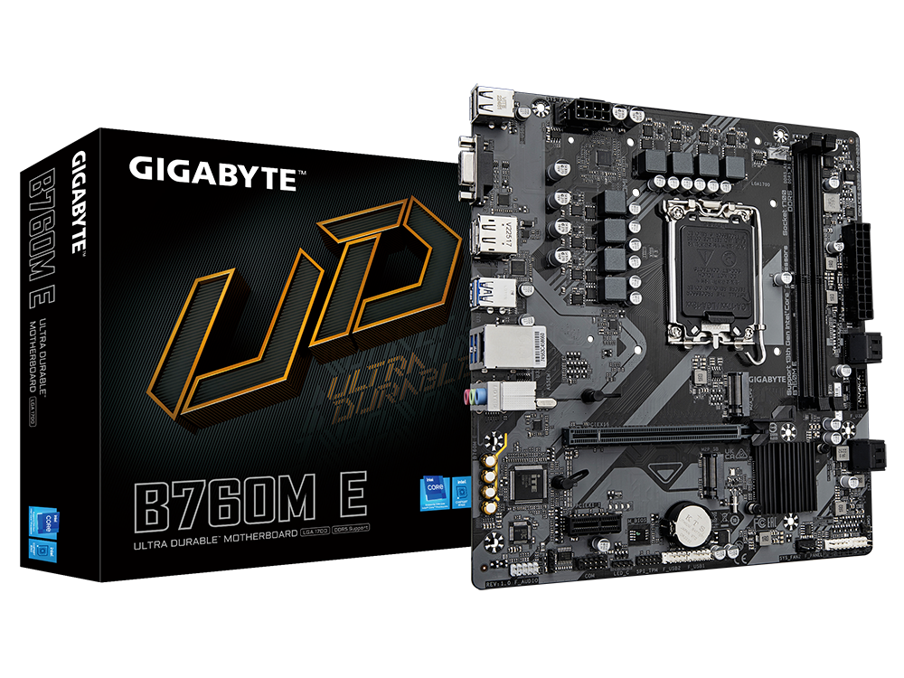 Gigabyte MB B760M ELGA1700; 2xDDR5; 2xM.2, 4xSATA 6xUSB; VGA, HDMI, DP; mATX