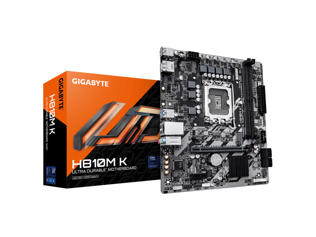 Gigabyte MB H810M K DDR5 LGA1851, 2x DDR5,1xM.2,4xSATA 6x USB, HDMI, DP, mATX - Image 2