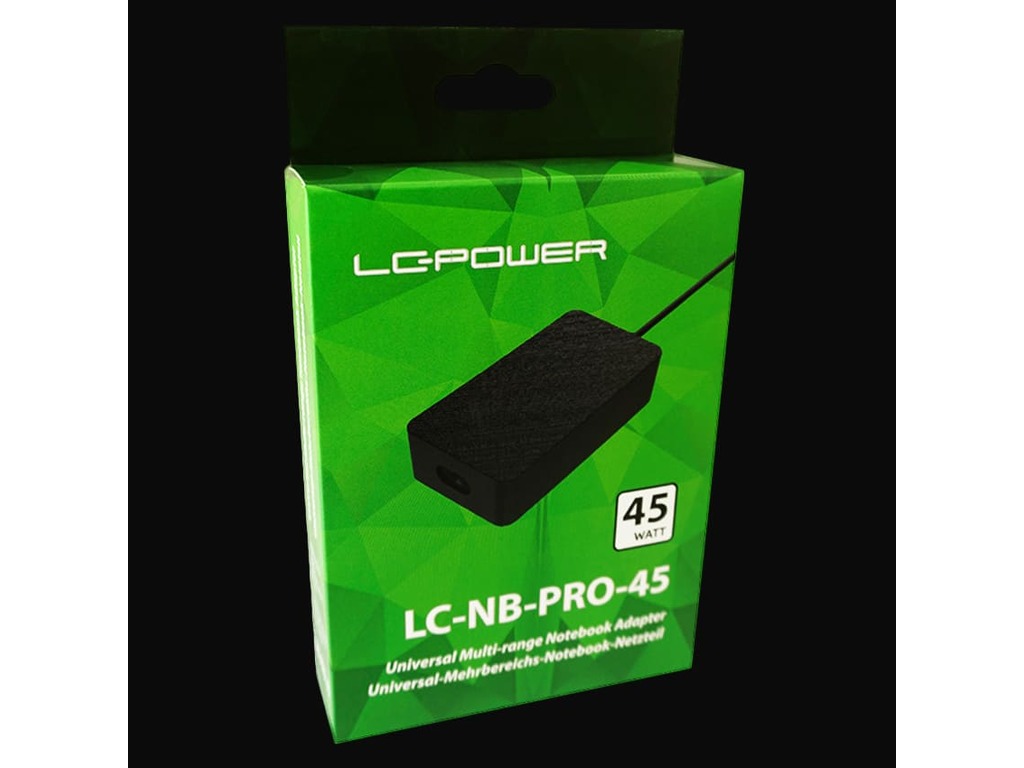LC-Power Notebook Adaptor 45W Universal with 10 Adaptors