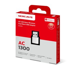 Mercusys MA30N AC1300Wireless Nano Dual Band, USB Adapter