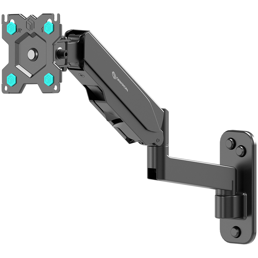 ONKRON TV Monitor Wall Mount Bracket for 13” – 34” Screens Full Motion with Gas Spring, Black - Image 2