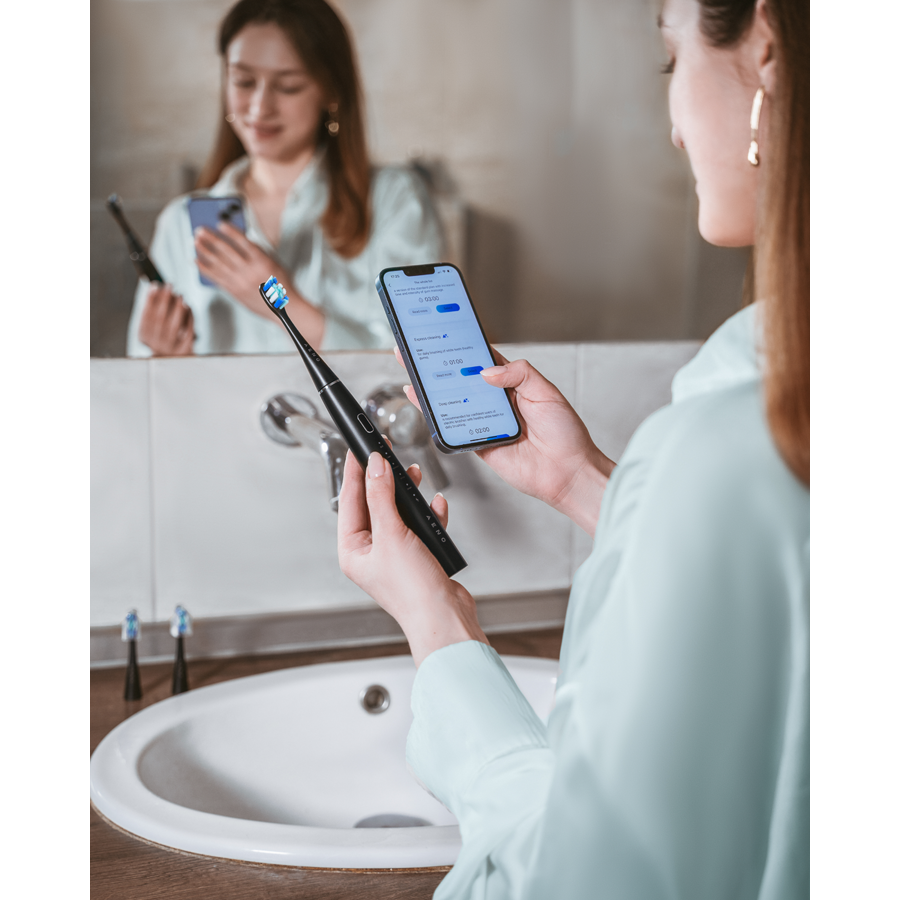 AENO SMART Sonic Electric toothbrush, DB2S: Black, 4modes +8 smart, wireless charging, 46000rpm, 90 days without charging, IPX7 - Image 2