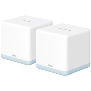 Mercusys Halo H30G(2-pack) AC1300 Whole Home Mesh Wi-Fi System, 400 Mbps at 2.4 GHz + 867 Mbps at 5 GHz, 2× Internal Antennas, 2× Gigabit Ports per Unit (WAN/LAN auto-sensing), MERCUSYS APP, Router/AP Mode, One Unified Network, up to 100 devices