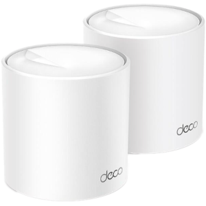 TP-Link Deco X50(2-pack) AX3000 Whole Home Mesh Wi-Fi 6 System, 574 Mbps at 2.4 GHz + 2402 Mbps at 5 GHz, 2× Internal Antennas, 3× Gigabit Ports (WAN/LAN auto-sensing), 2 Streams and HE160 for 5GHz, Deco App, Router/AP Mode, IPv6, IPTV, HomeShield