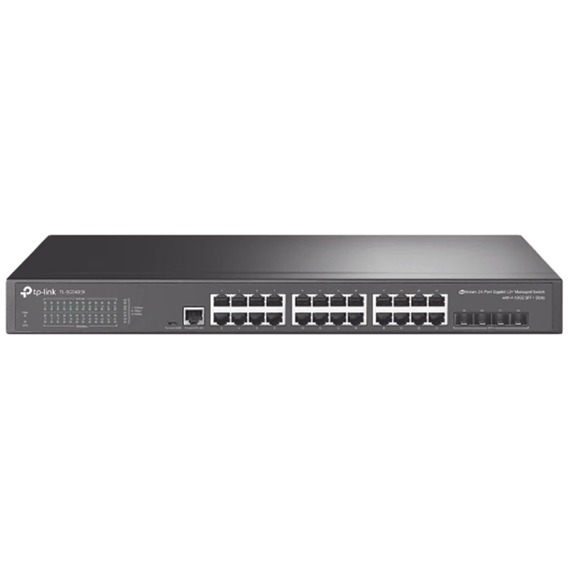 TP-Link SG3428X Omada 24-Port Gigabit L2+ Managed Switch with 4 10GE SFP+ Slots, 24× Gigabit RJ45 ports and 4× 10GE SFP+ slots, Omada APP, Static Routing, VLAN, ACL, QoS, IGMP Snooping, OAM, DDM, ERPS, Fanless, 1U, Zero-TouchProvisioning, ERPS - Image 3