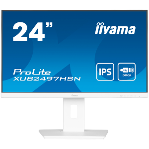 IIYAMA Monitor LED XUB2497HSN-W2 23.8" IPS 1920 x 1080 @100Hz 16:9 300 cd/m² 1300:1 1ms HDMI DP USB-C 65W RJ45 height, swivel, tilt, pivot (rotation both sides)