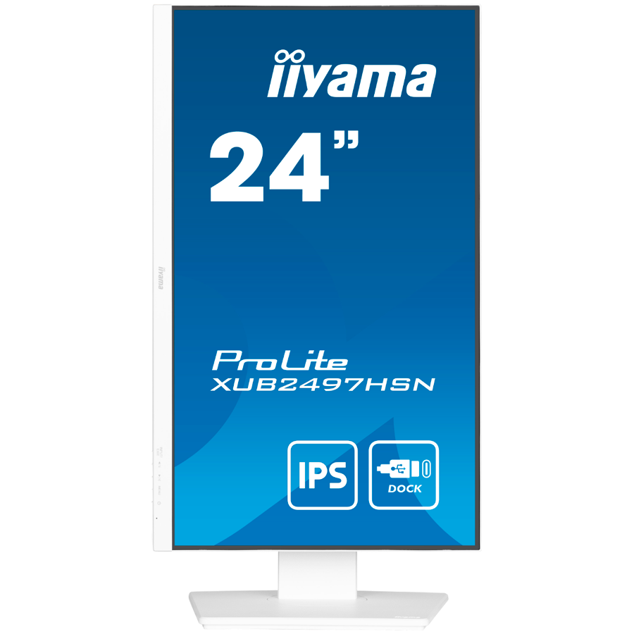 IIYAMA Monitor LED XUB2497HSN-W2 23.8" IPS 1920 x 1080 @100Hz 16:9 300 cd/m² 1300:1 1ms HDMI DP USB-C 65W RJ45 height, swivel, tilt, pivot (rotation both sides) - Image 2