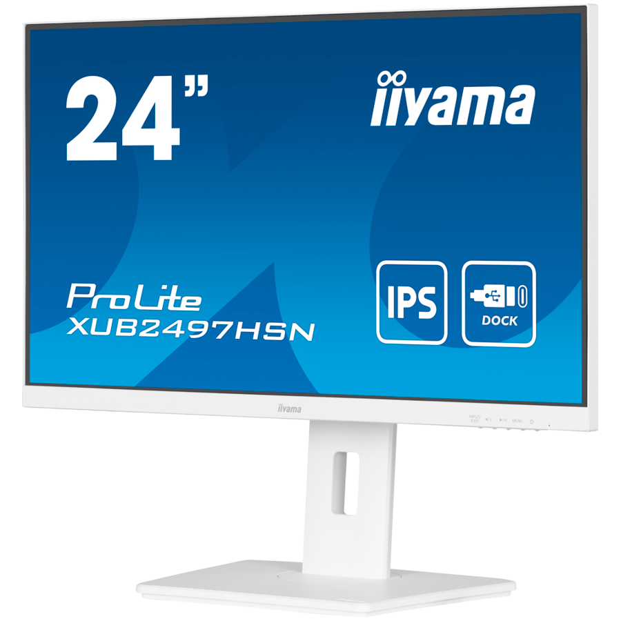 IIYAMA Monitor LED XUB2497HSN-W2 23.8" IPS 1920 x 1080 @100Hz 16:9 300 cd/m² 1300:1 1ms HDMI DP USB-C 65W RJ45 height, swivel, tilt, pivot (rotation both sides) - Image 3