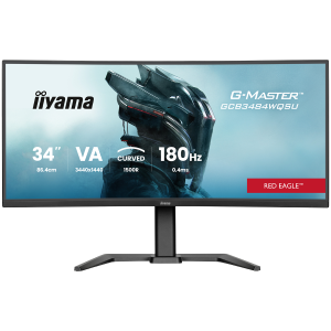 IIYAMA Monitor LED GCB3484WQSU-B1 34" VA 1500R 3440 x 1440 180Hz 21:9 500 cd 4000:1 0.4ms HDMI DP USB HUB Full Ergo