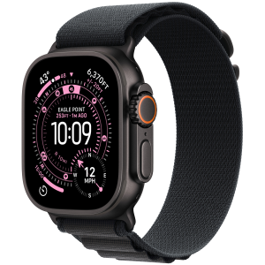Apple Watch Ultra 3 Cellular 49mm Black Titanium Case with Black Alpine Loop - Large