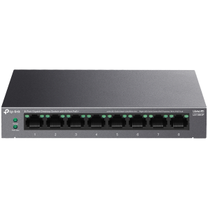 TP-Link LS108GP 8-Port Gigabit Desktop Switch with 8-Port PoE+, 8x Gigabit PoE+ Ports, 62 W PoE Power, Desktop Steel Case, Extend Mode for 250m PoE Transmitting, PoE Auto Recovery, Plug and Play