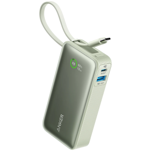 Anker Nano Power Bank (30W,Built-In USB-C Cable) Green