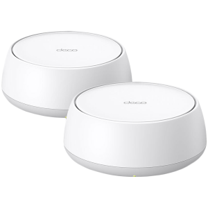 TP-Link Deco BE22(2-PACK) BE3600 Whole Home Mesh Wi-Fi 7 System, 688 Mbps at 2.4 GHz + 2882 Mbps at 5 GHz, Internal Antennas, 2 x 1 Gigabit Ports (WAN/LAN auto-sensing), 160MHz for 5 GHz, 4-Stream, Deco App, Router/AP Mode