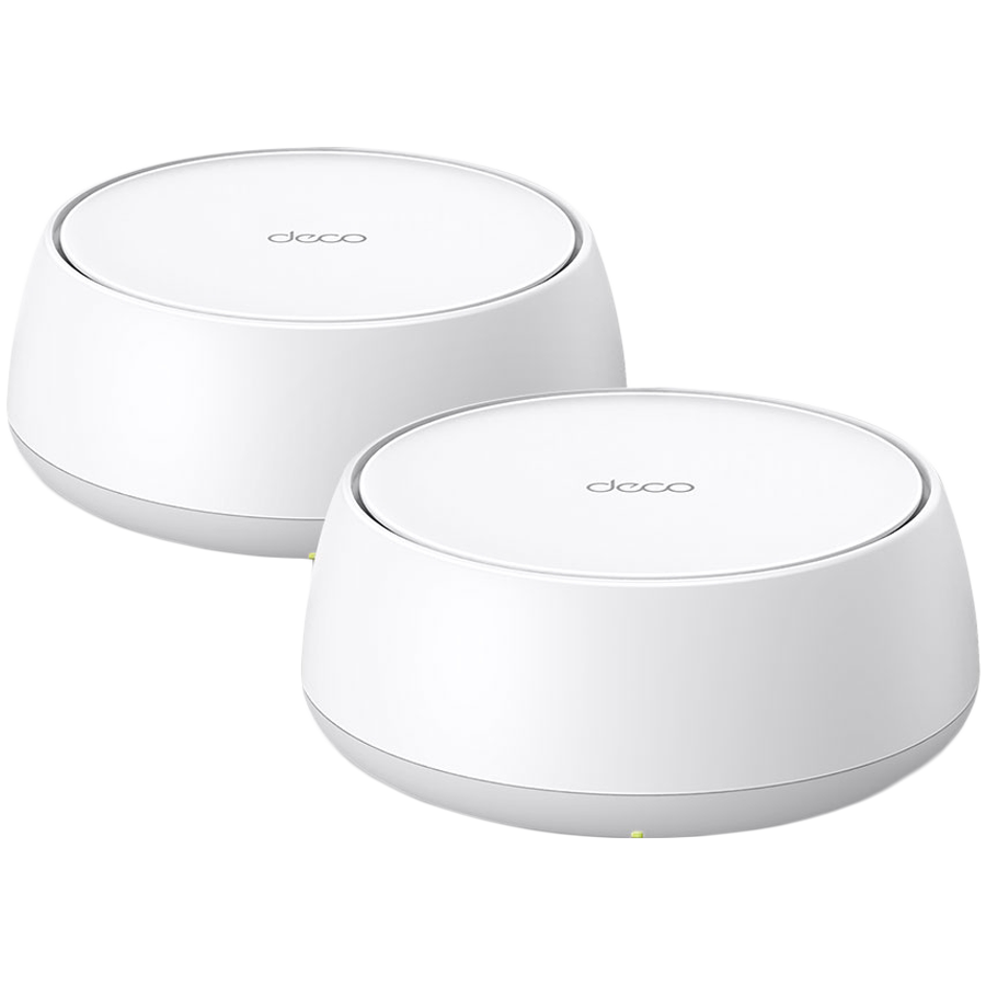 TP-Link Deco BE22(2-PACK) BE3600 Whole Home Mesh Wi-Fi 7 System, 688 Mbps at 2.4 GHz + 2882 Mbps at 5 GHz, Internal Antennas, 2 x 1 Gigabit Ports (WAN/LAN auto-sensing), 160MHz for 5 GHz, 4-Stream, Deco App, Router/AP Mode