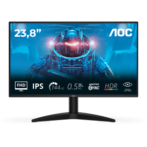 AOC Monitor LED 24B36X Gaming IPS 1920x1080 144Hz HDR10 0.5ms Adaptive Sync HDMI DP Audio Out Tilt 3y