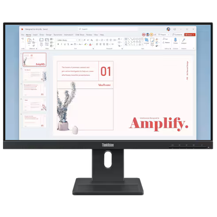 Lenovo ThinkVision E24-40 Monitor 23.8'' IPS AG, 16:9, 1920x1080, 100Hz, 178/178, 4/6ms, 250cd/m2, 1300:1 , Spk, 2x 2W, HDMI 1.4, DP 2.1, VGA, Tilt, Swivel, Pivot, Height Adjust Stand, VESA, Black, 3Y