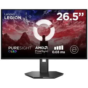 Lenovo QD-OLED Monitor 27Q-10 Gaming 27" QHD 2560x1440 240Hz 400cd Tilt, Swivel, Pivot, Height Adjust Stand HDMI DP 3y