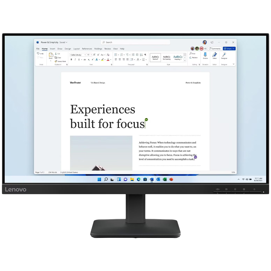 Lenovo Monitor LED L24-4e 23.8" IPS 1920x1080 3ms 1300:1 250cd Anti-Glare VGA HDMI Tilt 3y