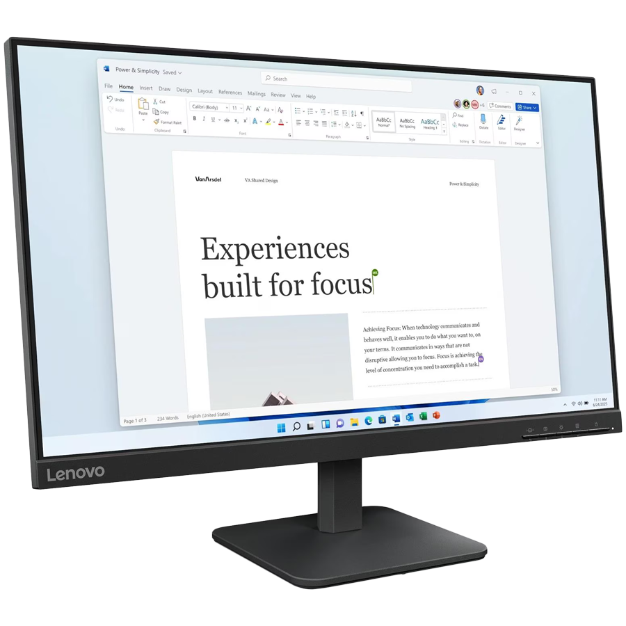 Lenovo Monitor LED L24-4e 23.8" IPS 1920x1080 3ms 1300:1 250cd Anti-Glare VGA HDMI Tilt 3y - Image 2