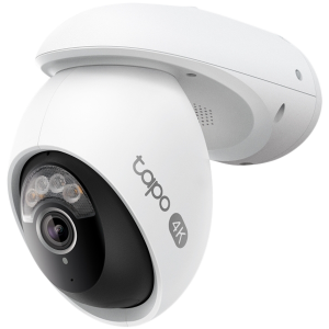 TP-Link Tapo C560WS Outdoor Pan/Tilt Security Wi-Fi Camera, 4K 8MP (3840x2160), 2.4G/5GHz, Bluetooth 5.0,1 x Ethernet Port, Face Recognition, Pan/Tilt, Starlight Color Night Vision, Smart AI Detection and Notifications (motion, people, pets, cars)