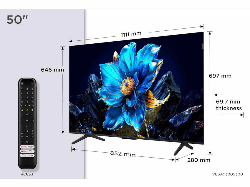 TCL 50"P7K 4K QLED TV 60HzGoogle TV; HDR multi-format;HVA Panel; Game Master; Dolby Atmos; - Image 4