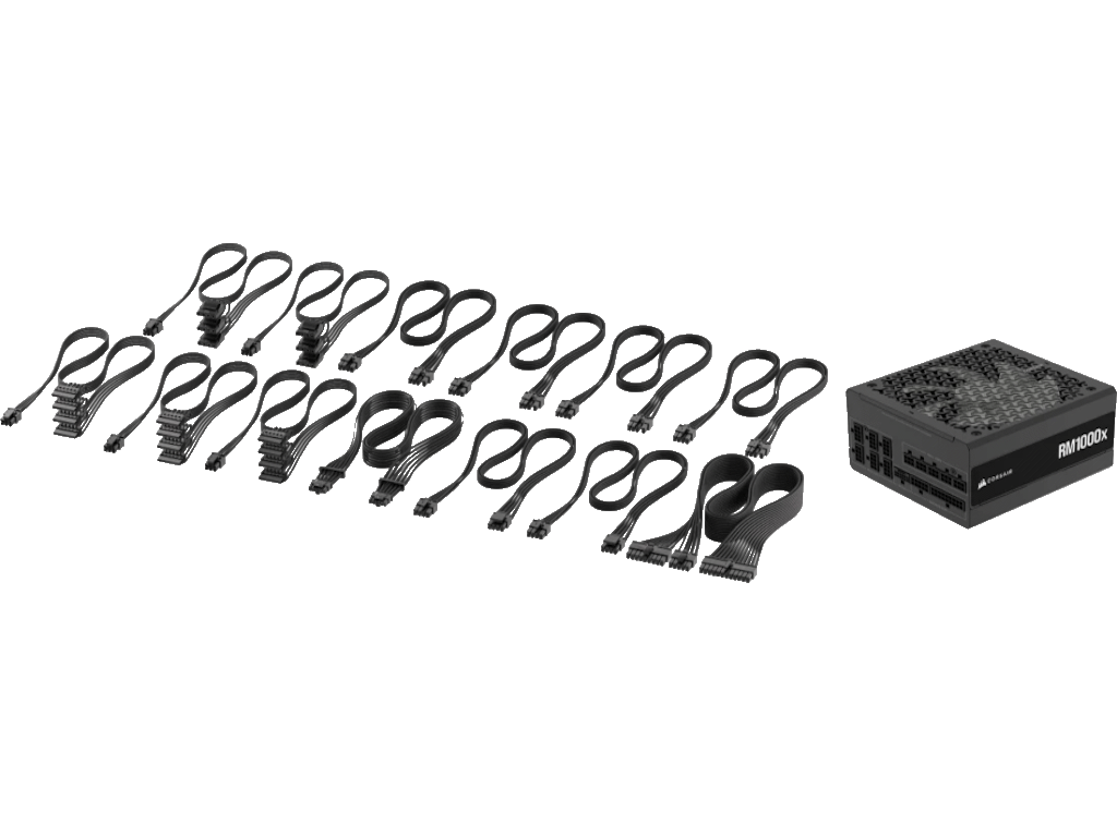 Corsair PSU 1000W RM1000xGold, Fully Modular, 12V-2x612xSATA, 4xPCIe, ATX 3.1, PCIe 5.1 - Image 2