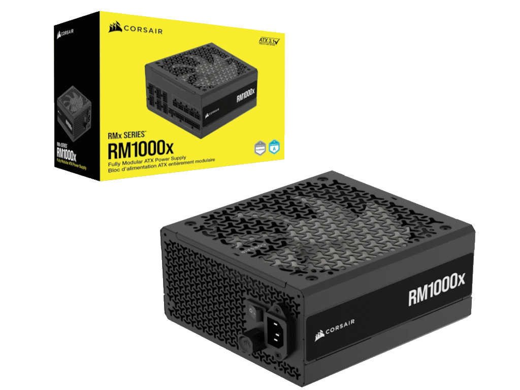 Corsair PSU 1000W RM1000xGold, Fully Modular, 12V-2x612xSATA, 4xPCIe, ATX 3.1, PCIe 5.1 - Image 3