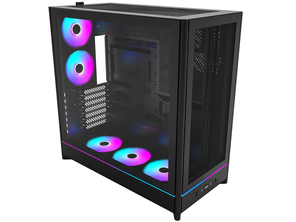 Montech Case HS01 PRO PC Mid tower, ATX, ARGB, Black 5x 120mm fans - Image 2