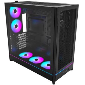 Montech Case HS01 PRO PC Mid tower, ATX, ARGB, Black 5x 120mm fans