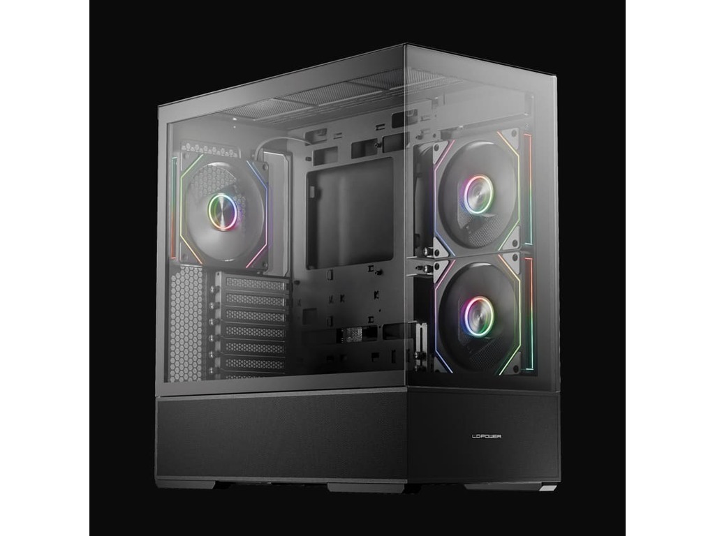 LC-Power Case Gaming 812BOnyx Vision, Midi-Tower, ATX3xARGB fans,GPU: 400mm, CPU Cooler: 190m - Image 2