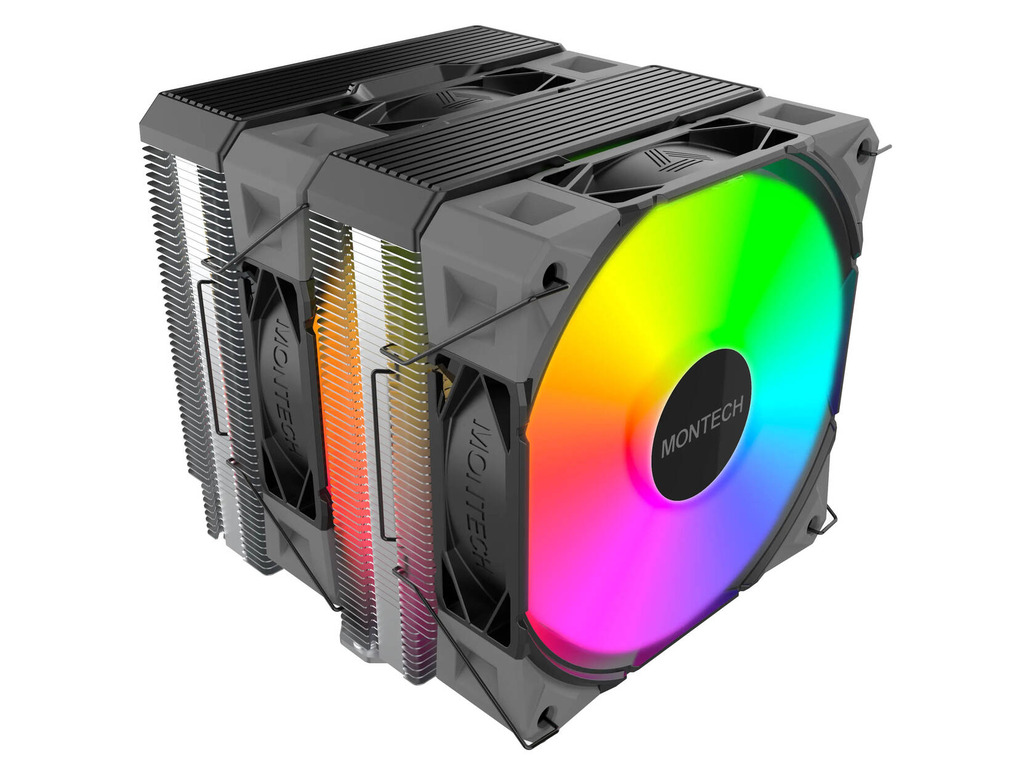 Montech NX600 ARGB CPU Cooler Black, Dual-tower, 120mm Height: 132.5mm - Image 2