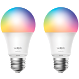 TP-Link Tapo L530E Smart Wi-Fi Light Bulb, Multicolor, 2.4 GHz, IEEE 802.11b/g/n, E27 Base, 220–240 V, 50/60 Hz, 2,500 K – 6,500 K, Multicolor, No Hub Required, Voice Control (works with Amazon Alexa and Google Assistant), Remote Control, 2 PACK