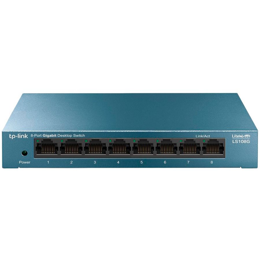 TP-Link LiteWave 8-Port Gigabit Desktop Switch, 8 Gigabit RJ45 Ports, Desktop Steel Case, Wall Mount, Green Ethernet technology - Image 2