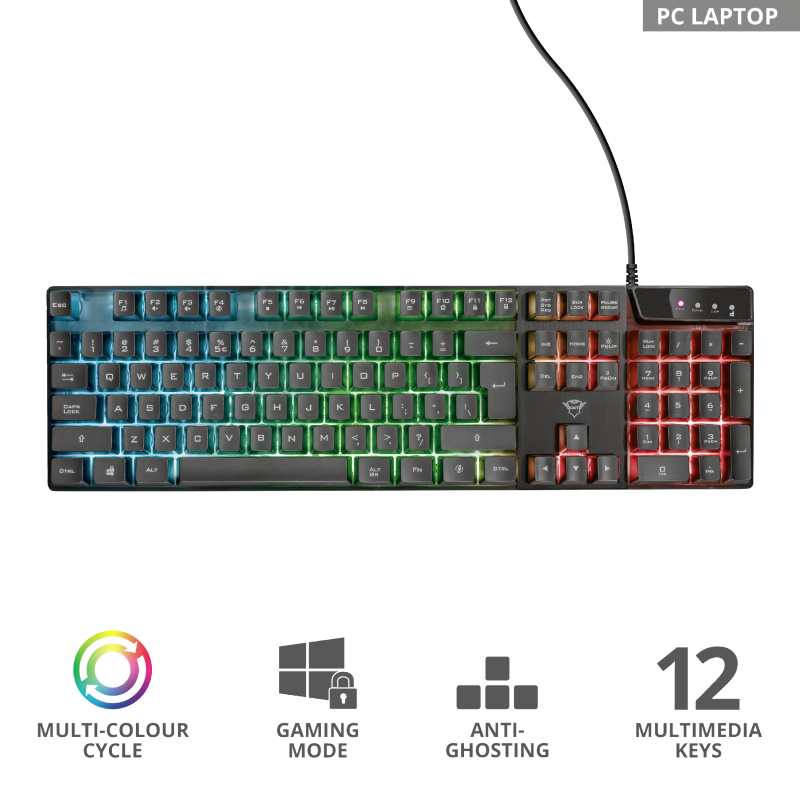 Trust GXT 835 gaming tastatura Azor Illuminated - Image 2