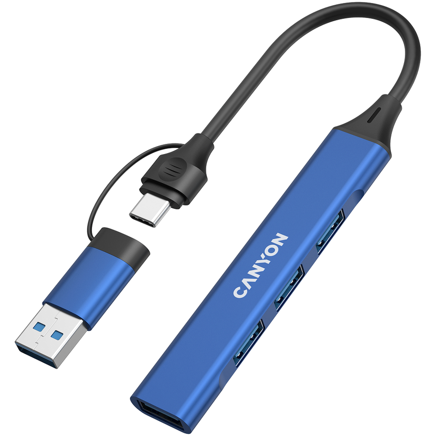 CANYON hub DS-02 4in1 USB-A/C Blue - Image 3