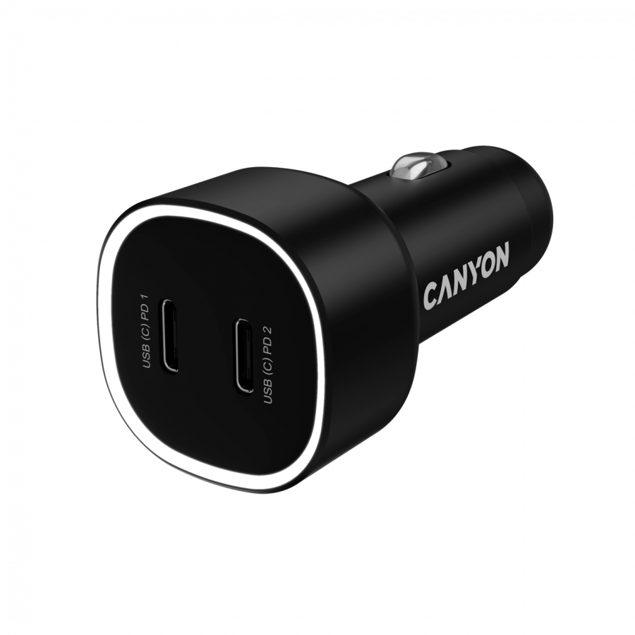 CANYON car charger OnDrive 60 PD 60W 2xUSB-C Black - Image 2