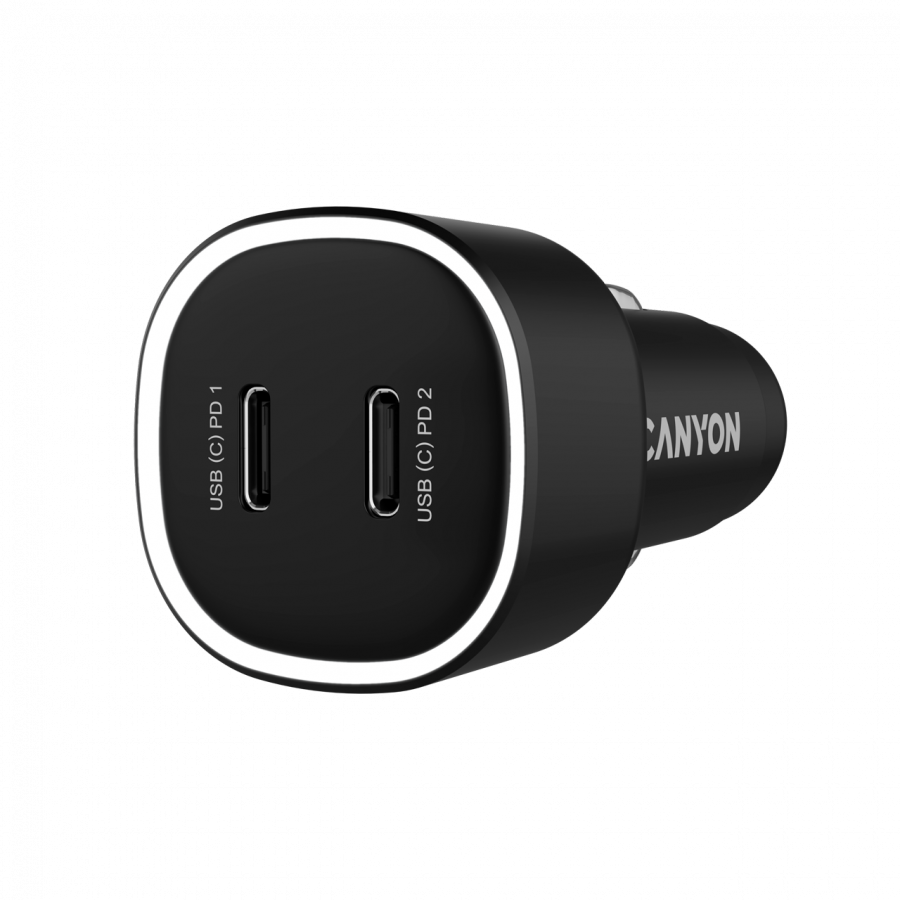 CANYON car charger OnDrive 60 PD 60W 2xUSB-C Black - Image 3