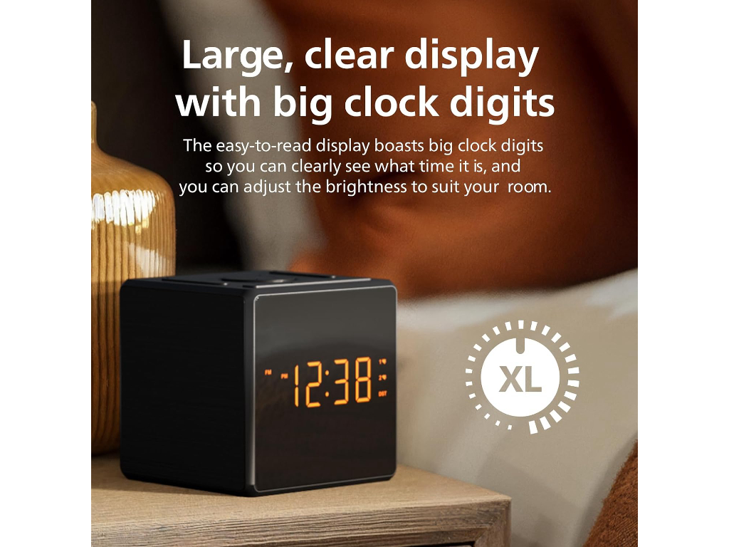 Philips radio sa satom TAR4500Velik, jasan zaslon; 2 alarma;FM digitalno podešavanje; USB-C priključ - Image 4
