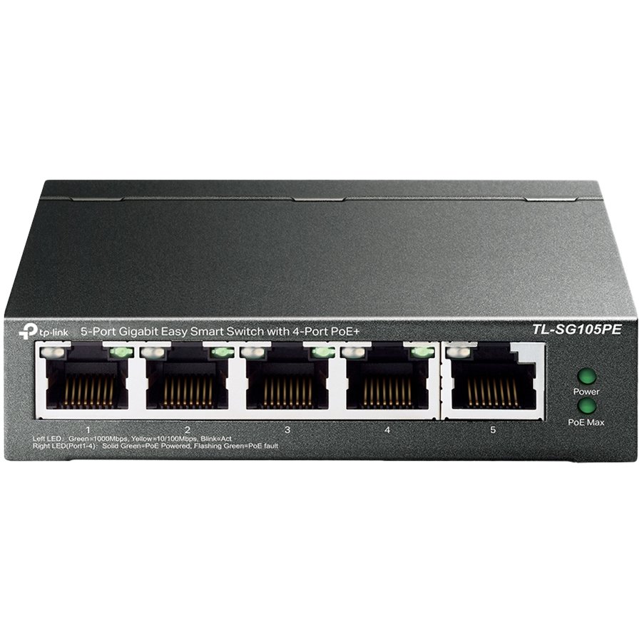 5-Port Gigabit Easy Smart Switch with 4-Port PoE+, metal case, desktop mount, PoE budget 65W, support 802.1q VLAN, QoS, Port Isolation, Loop Prevention, IGMP, PoE Extend mode, easy management via Web UI and Easy Smart Utility. - Image 2