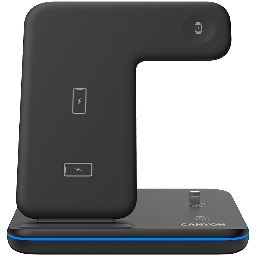 CANYON wireless charger WS-302 15W 3in1 Black - Image 2