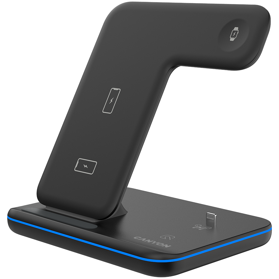 CANYON wireless charger WS-302 15W 3in1 Black - Image 3
